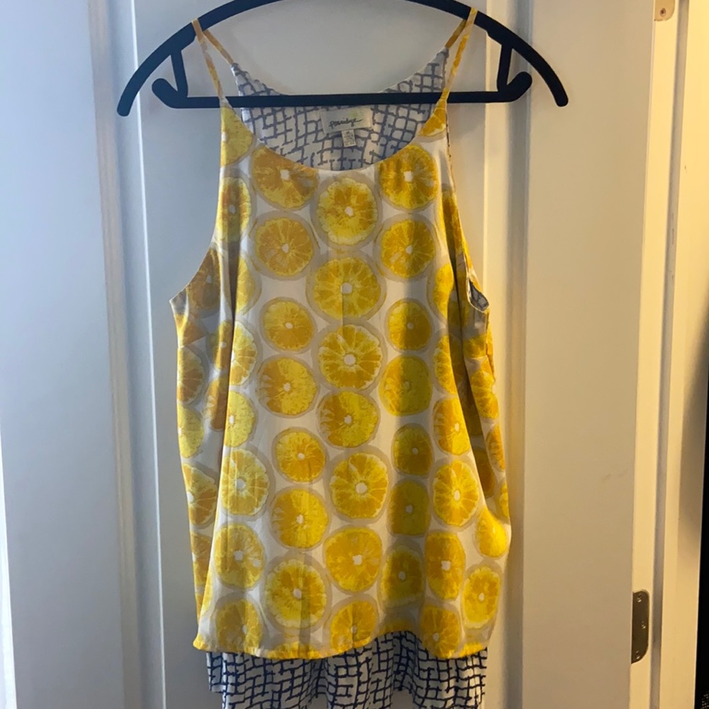 Anthropologie lemon tank sz M